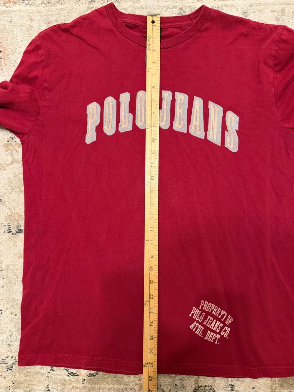 Vintage Y2K Polo Jeans Red Long Sleeve Graphic Tee